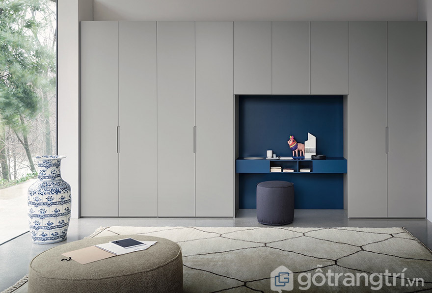 thiết kế tủ quần áo âm tường