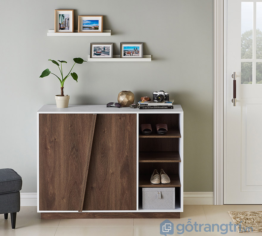 tủ giày gỗ 2 cánh