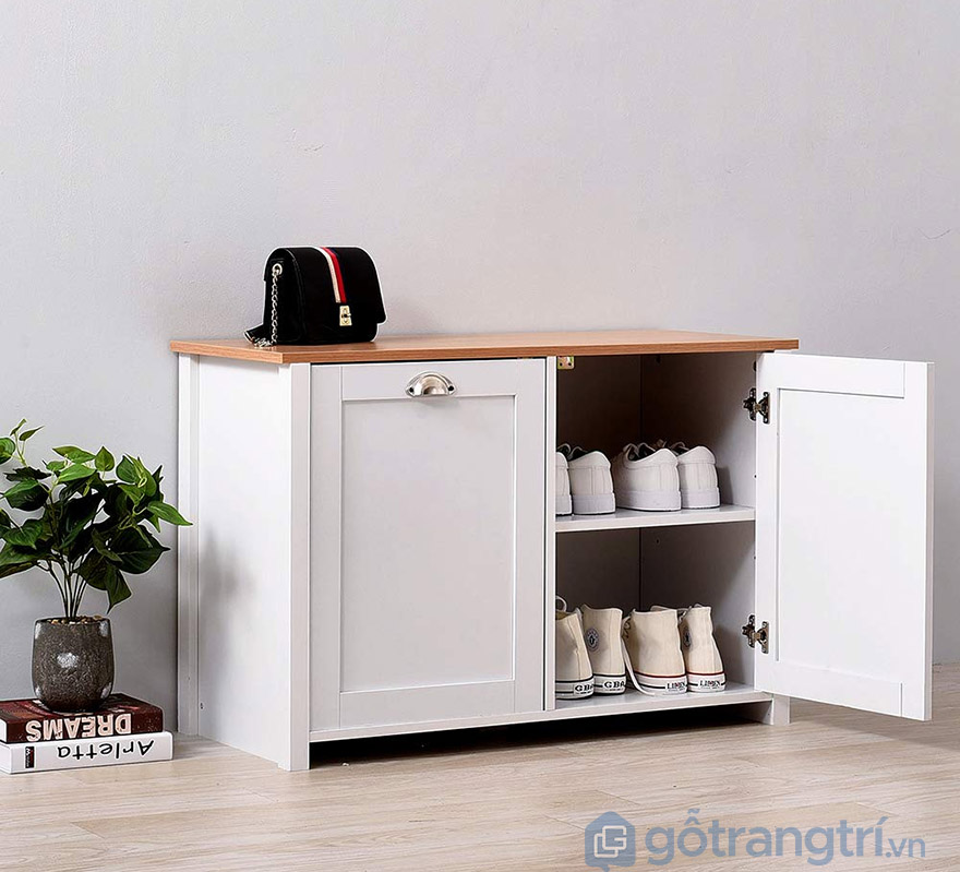 tủ giày gỗ 2 cánh