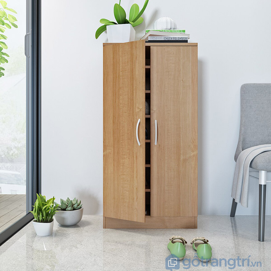 tủ giày gỗ 2 cánh
