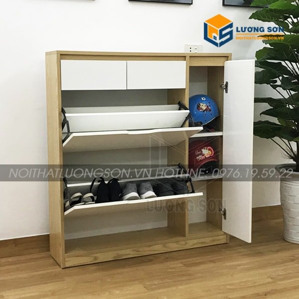 Thiết kế tủ giày thông minh cánh lật đẹp, gọn và tiết kiệm diện tích