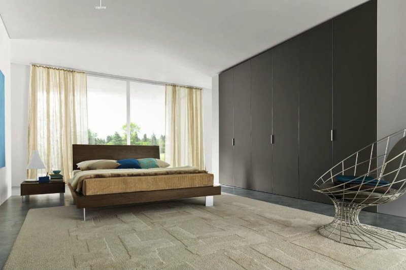 thiết kế phòng ngủ với tủ âm tường