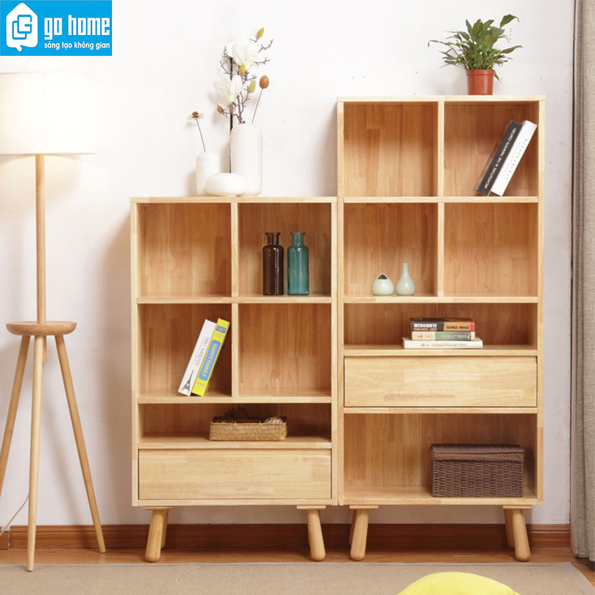 Tủ tài liệu thấp bằng gỗ tự nhiên có ngăn kéo