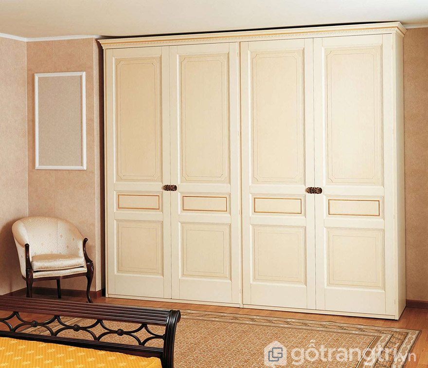 tủ quần áo gỗ công nghiệp tân cổ điển