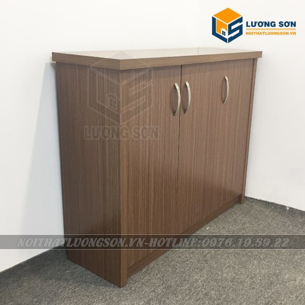 Tủ giày 3 cánh nâu sang trọng, tay cầm tiện dụng