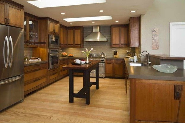 Tủ bếp lớn chữ U thích hợp phòng bếp rộng