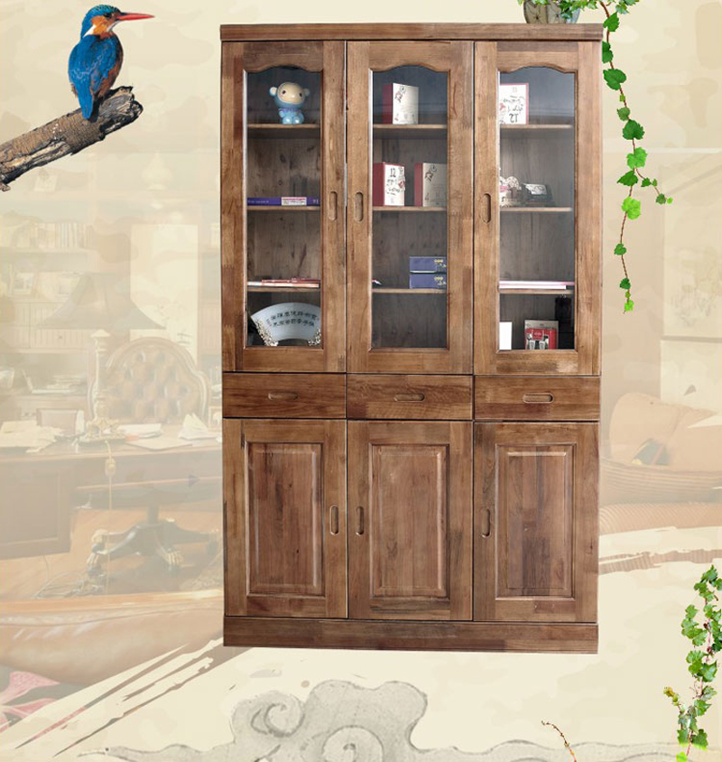 Tủ tài liệu làm từ gỗ 3 buồng