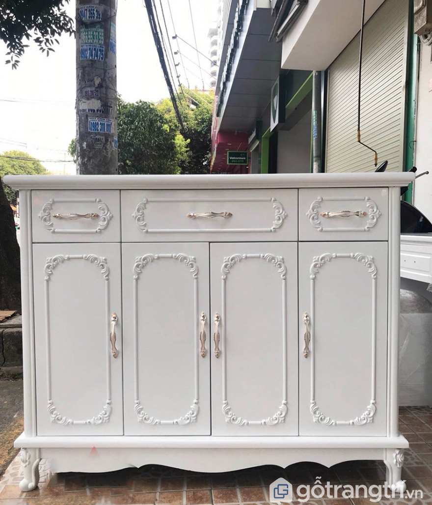 Tủ giầy tân cổ điển gỗ sồi