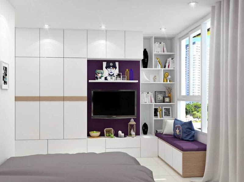 mẫu tủ quần áo âm tường hiện đại