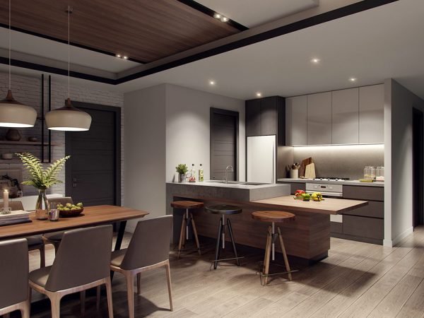 tủ bếp gỗ công nghiệp hiện đại