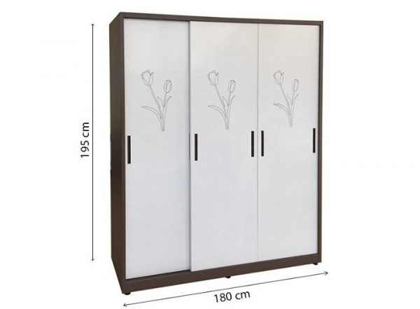 Mẫu tủ quần áo cửa lùa 3 cánh đẹp hiện đại cho phòng ngủ