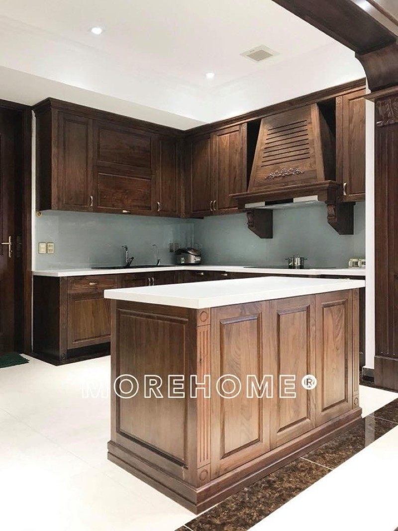 Tủ bếp đẹp cho biệt thự tân cổ điển