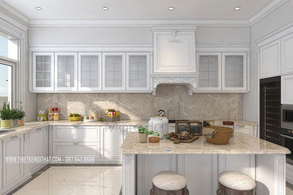 Morehome - đơn vị sản xuất tủ bếp đẹp cho biệt thự tân cổ điển