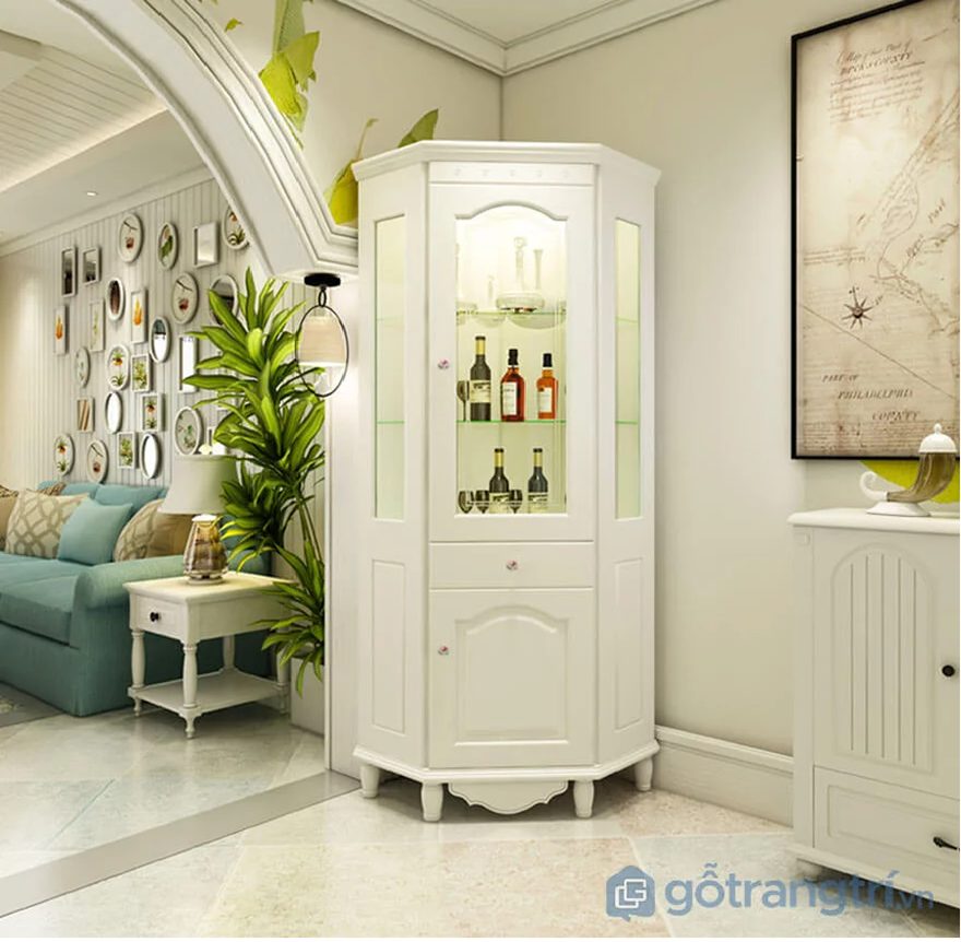 Tủ rượu góc tường đẹp