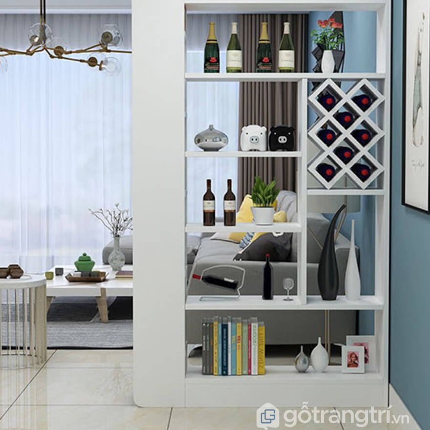 Mẫu tủ rượu làm vách ngăn