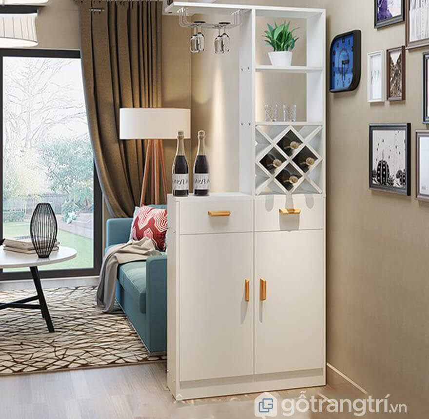 Mẫu tủ rượu làm vách ngăn