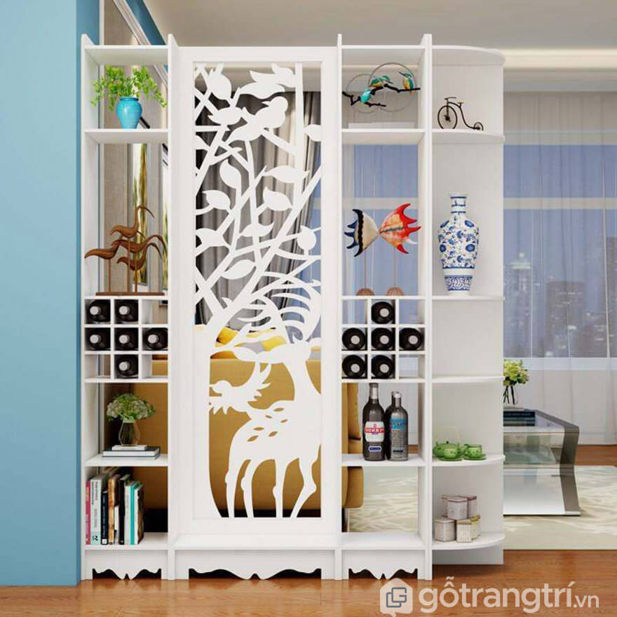 Mẫu tủ rượu làm vách ngăn