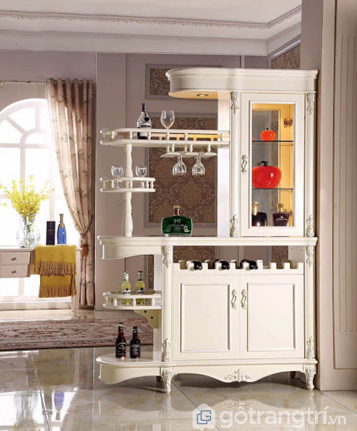 Mẫu tủ rượu làm vách ngăn