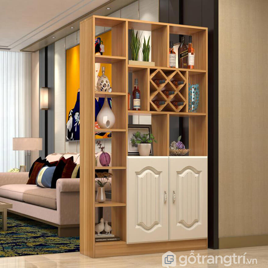Mẫu tủ rượu làm vách ngăn