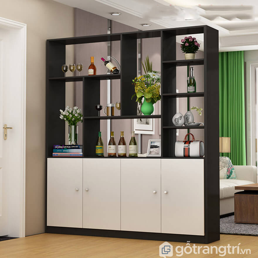 Mẫu tủ rượu làm vách ngăn