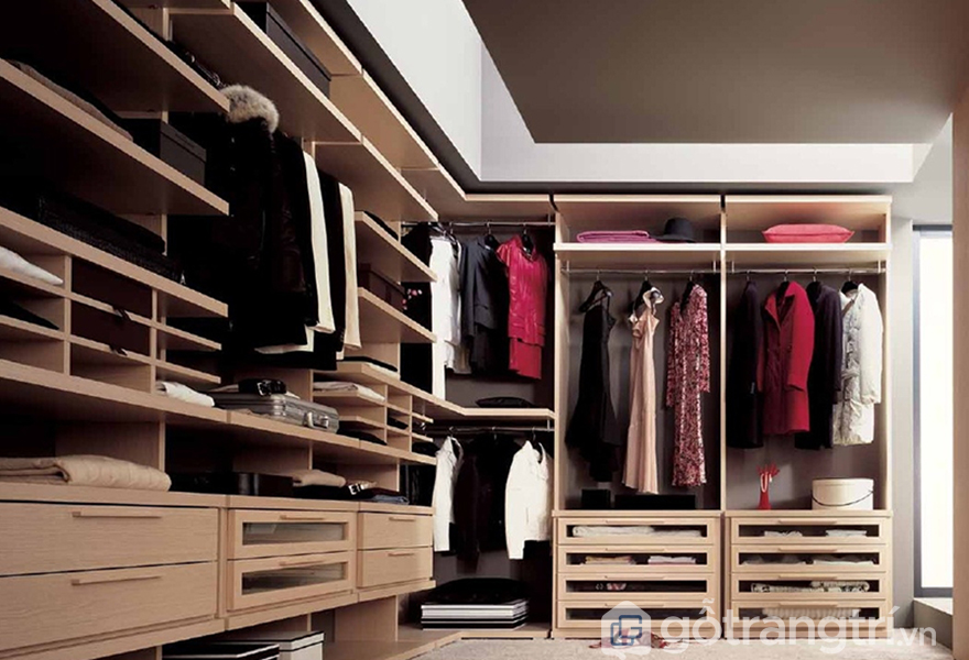 Tủ quần áo không cánh mang thiết kế hiện đại