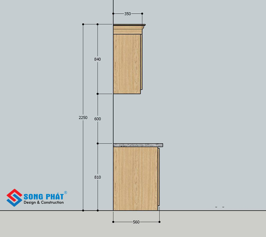 Kích thước tủ bếp tiêu chuẩn,