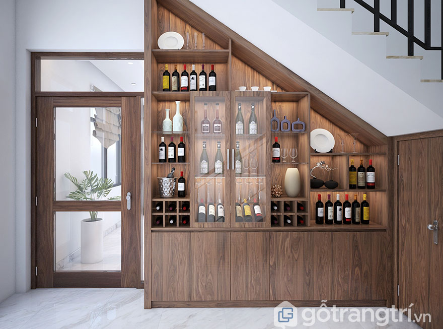 Tủ rượu gầm cầu thang đẹp