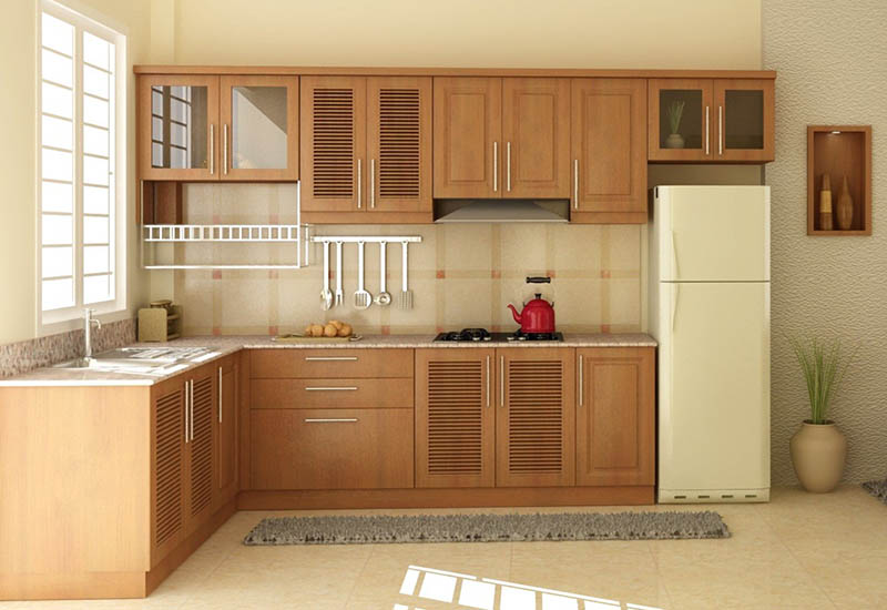 mẫu tủ bếp chữ l cho nhà nhỏ