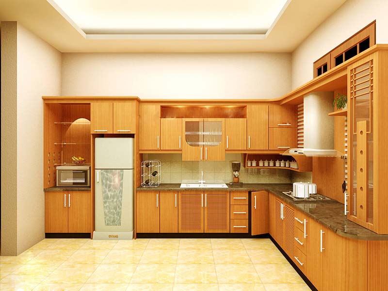 tủ bếp chữ l cho nhà nhỏ