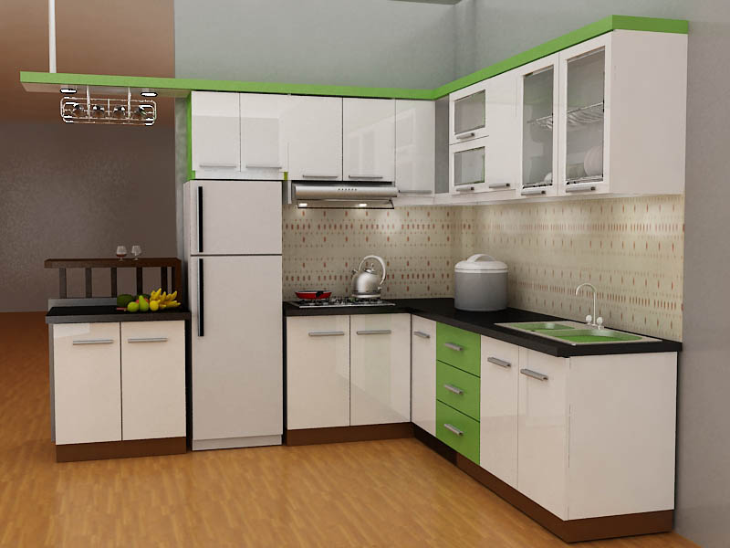 tủ bếp chữ l cho nhà nhỏ