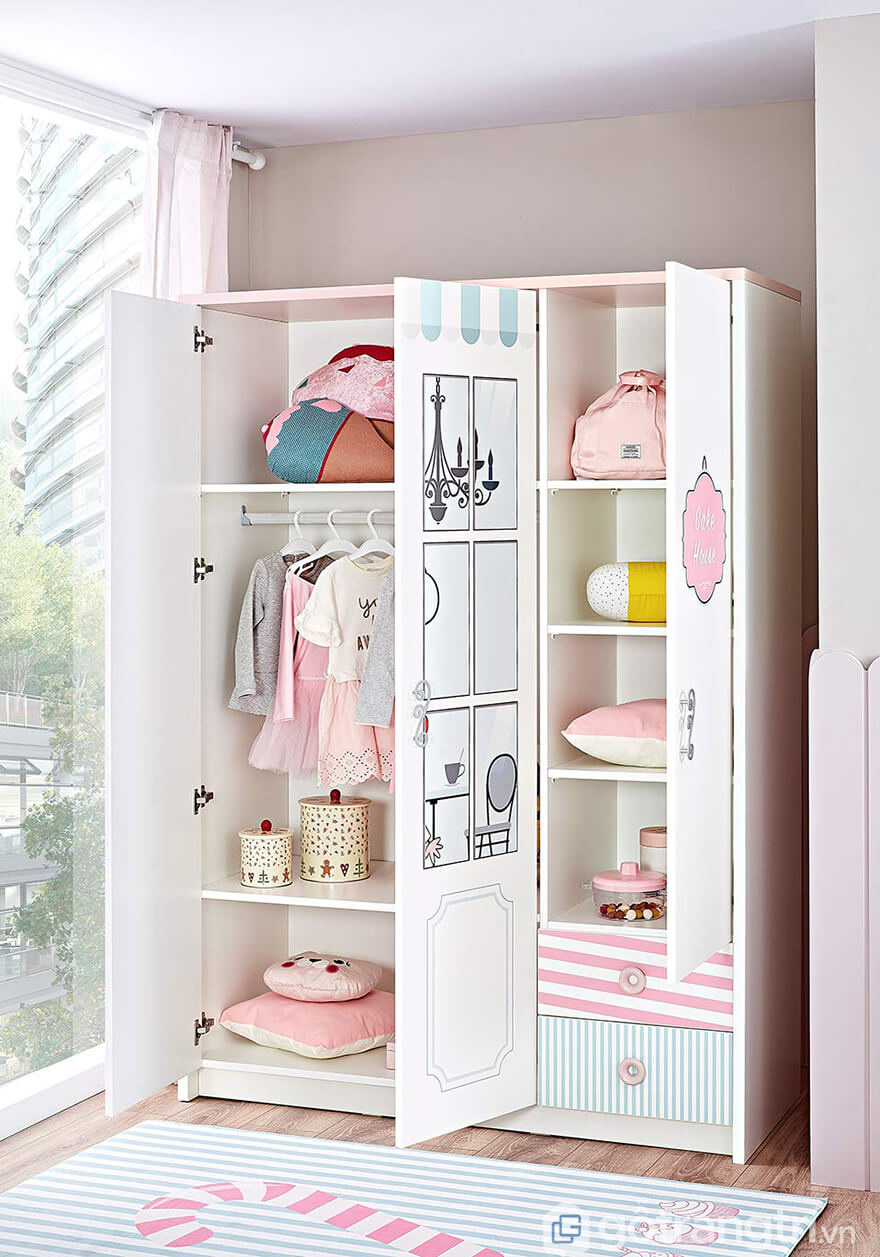 Tủ quần áo đẹp cho bé gái