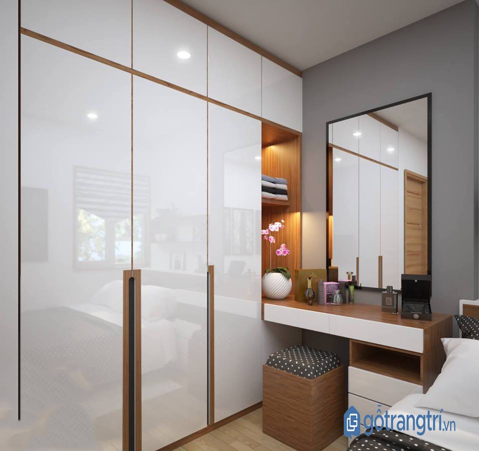 Tủ quần áo hiện đại kết hợp bàn trang điểm có nhiều kiểu dáng khác nhau cho bạn lựa chọn. (Ảnh: internet)