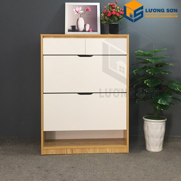 Tủ giày thông minh 2 tầng 2 ngăn kéo có kệ dép thiết kế tiện dụng rất được ưa chuộng)