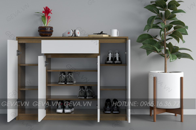 Tủ giày bằng gỗ Geva đơn giản nhưng hiện đại cao cấp
