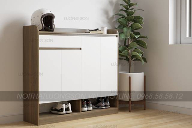 Thiết kế tủ giày gỗ Lương Sơn tinh tế, sang trọng