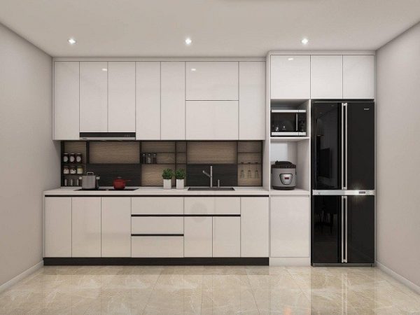 Tủ bếp chữ I có thiết kế đơn giản