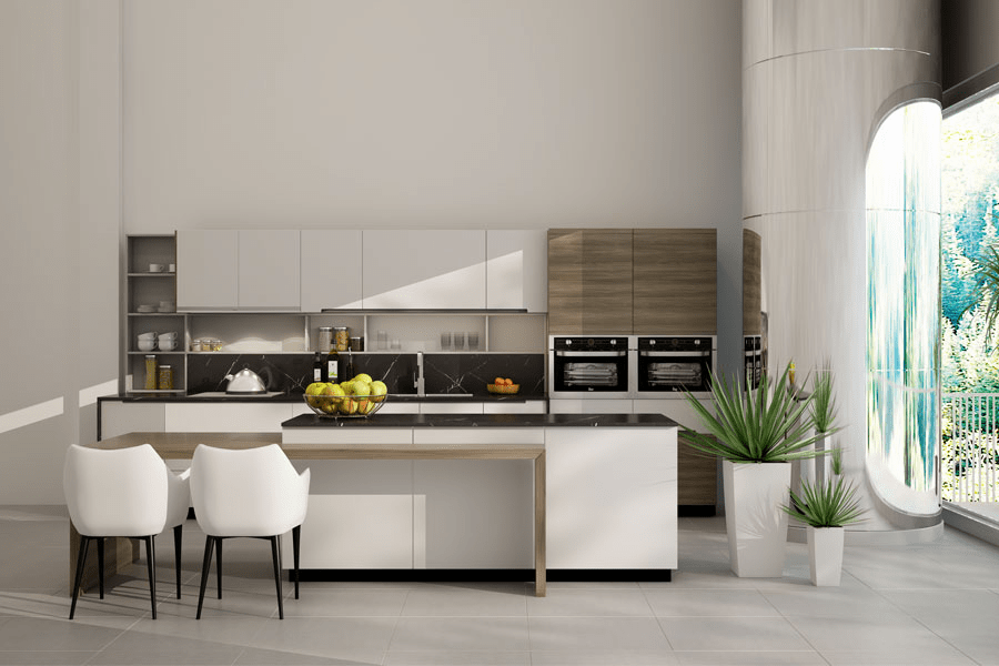 Tủ bếp không tay nắm