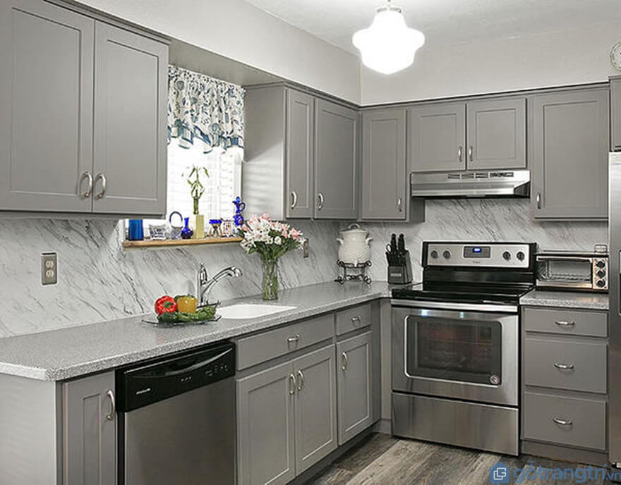Tủ bếp laminate đẹp - Mẫu 01