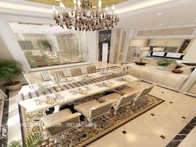 Tủ bếp tân cổ điển - sang trọng và cuốn hút