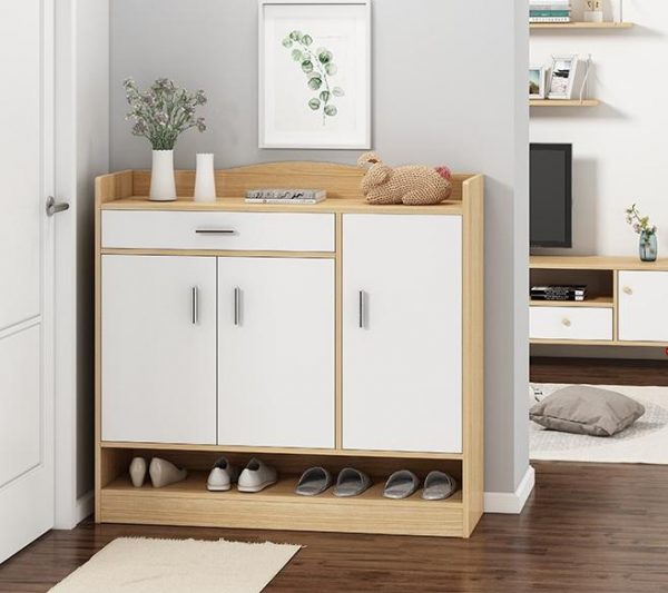 Tủ giày thông minh được làm từ gỗ công nghieoej mang vẻ đẹp hiện đại 