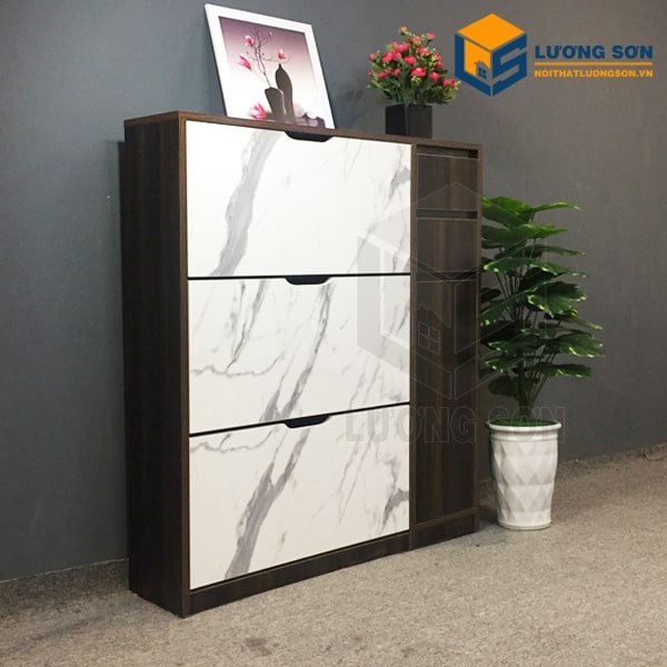 Tủ giày thông minh vân đá sang trọng