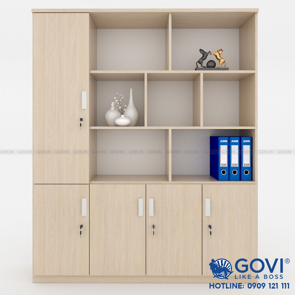 Tủ gỗ đựng tài liệu văn phòng giá tốt ở Hà Nội - Nội thất Govi