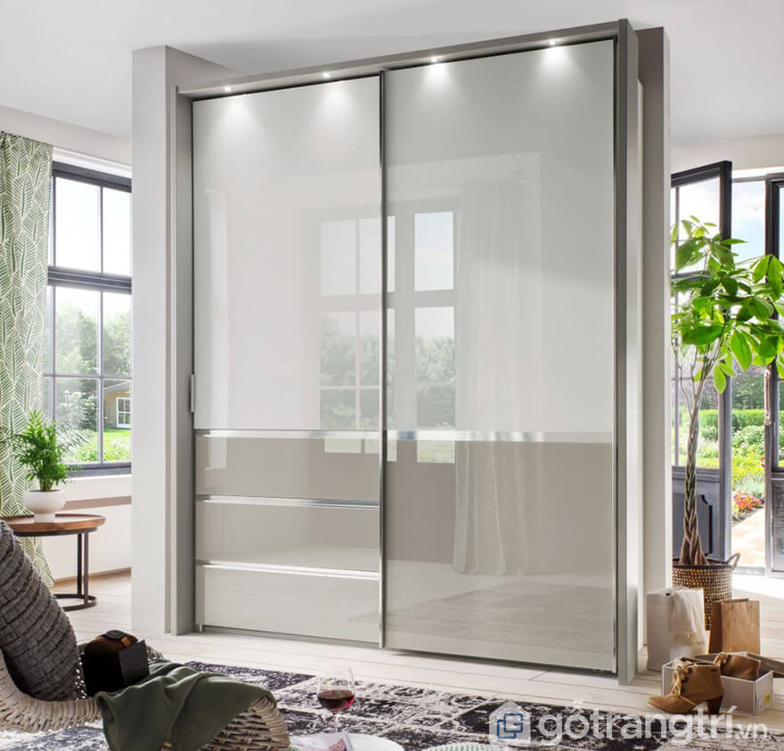 Tủ quần áo cửa lùa 1m4 hiện đại HCM