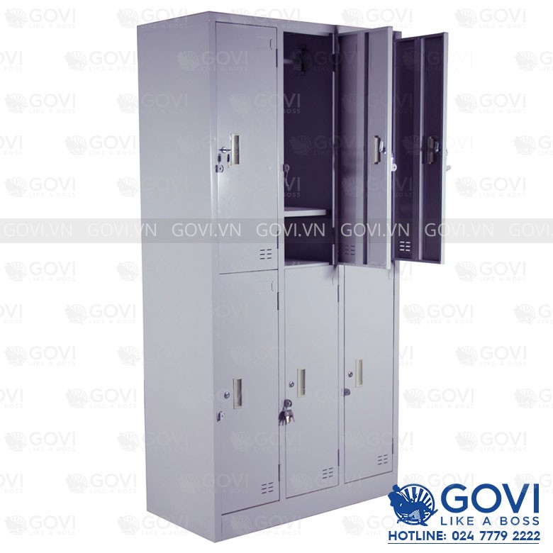 Tủ sắt đựng quần áo 6 ngăn