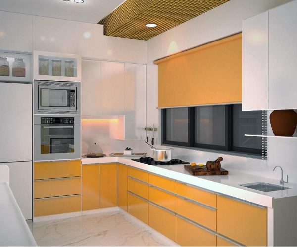 Bề mặt tủ bếp acrylic vệ sinh dễ dàng