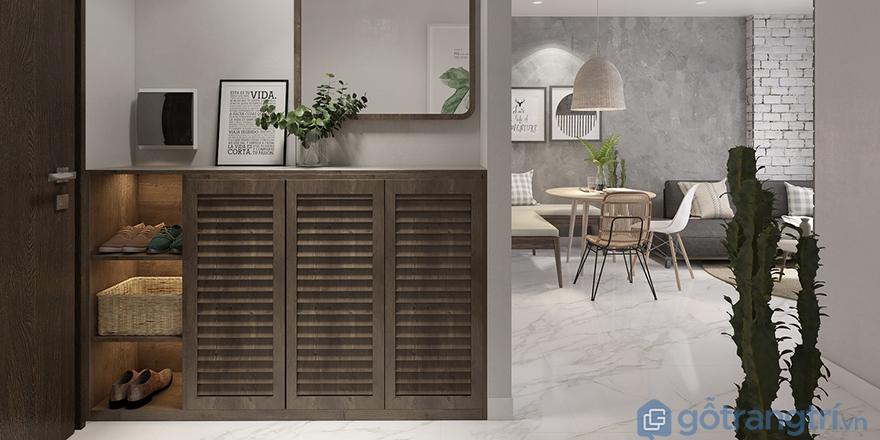 Tủ đựng giày dép bằng gỗ giá rẻ