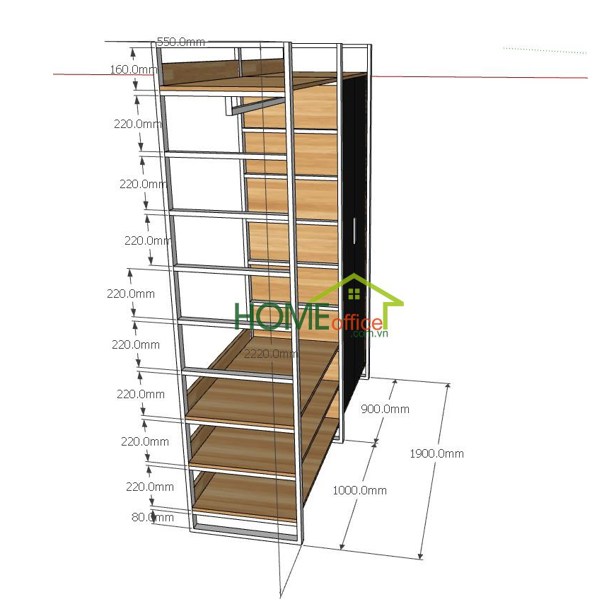 kích thước tủ quần áo 2 cánh