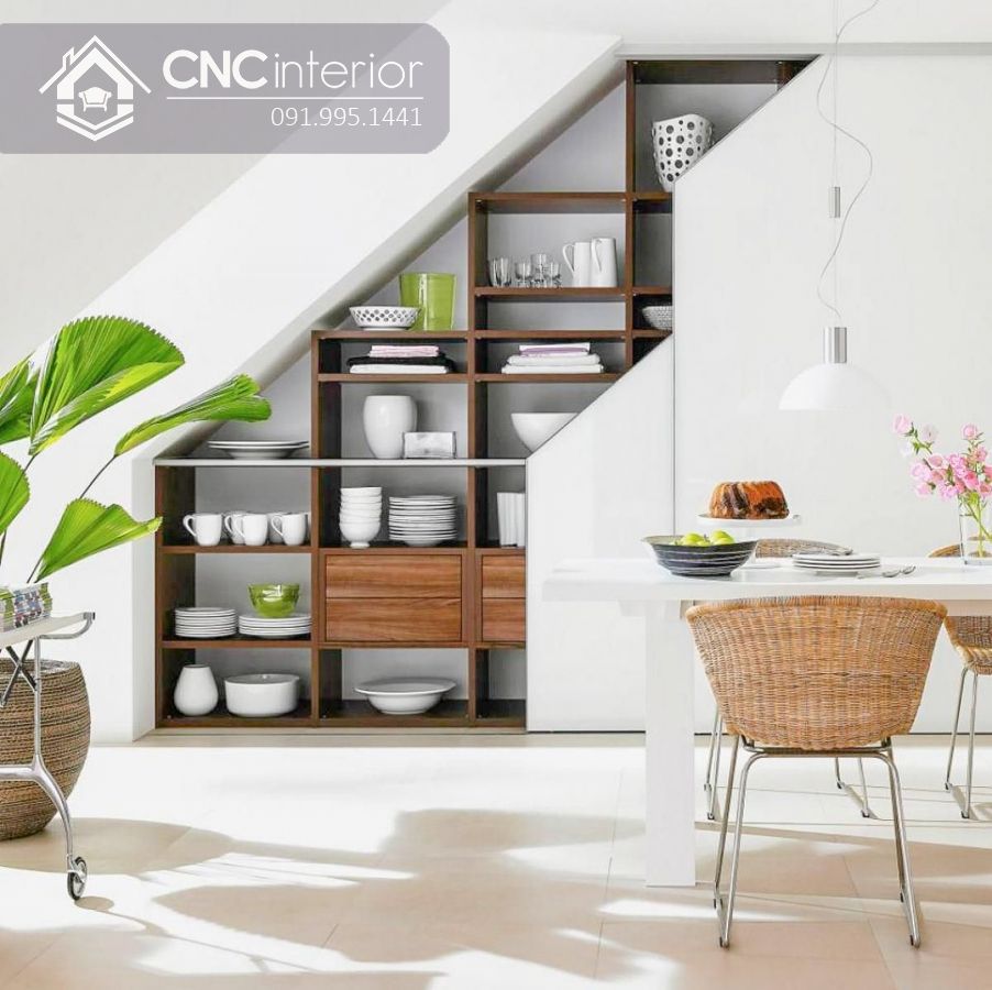 NHỮNG Ý TƯỞNG TẬN DỤNG GẦM CẦU THANG LÀM TỦ CỰC CHẤT 19 Tận dụng gầm cầu thang làm tủ