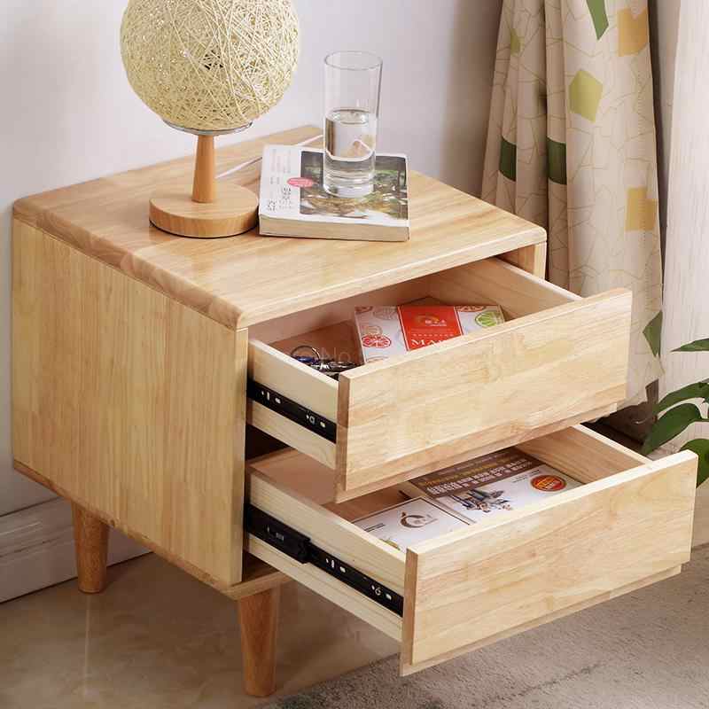 Solid wood Nordic bedside table mini bed side small cabinet ...