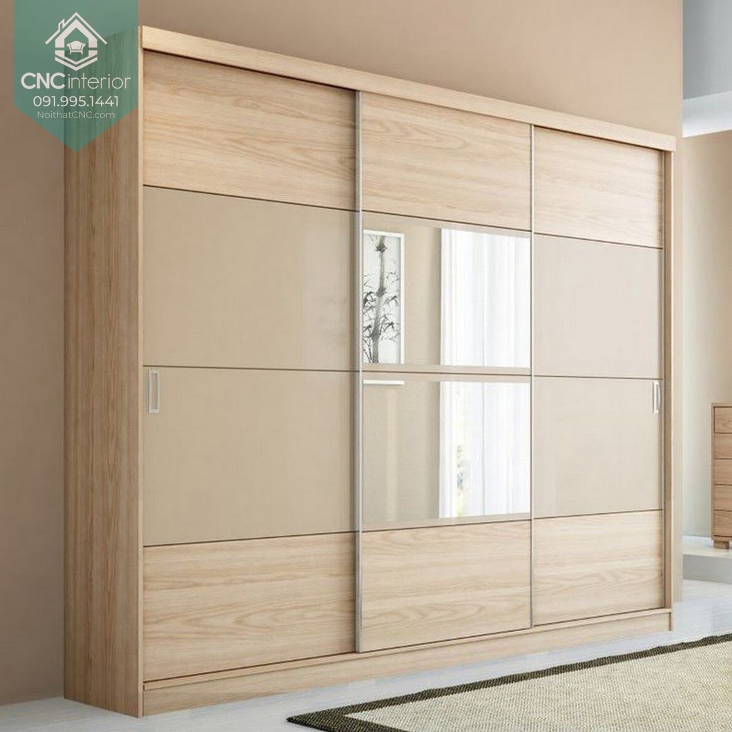 tủ quần áo cửa lùa tphcm bằng gỗ màu sáng ấm áp tủ quần áo cửa lùa tphcm 9